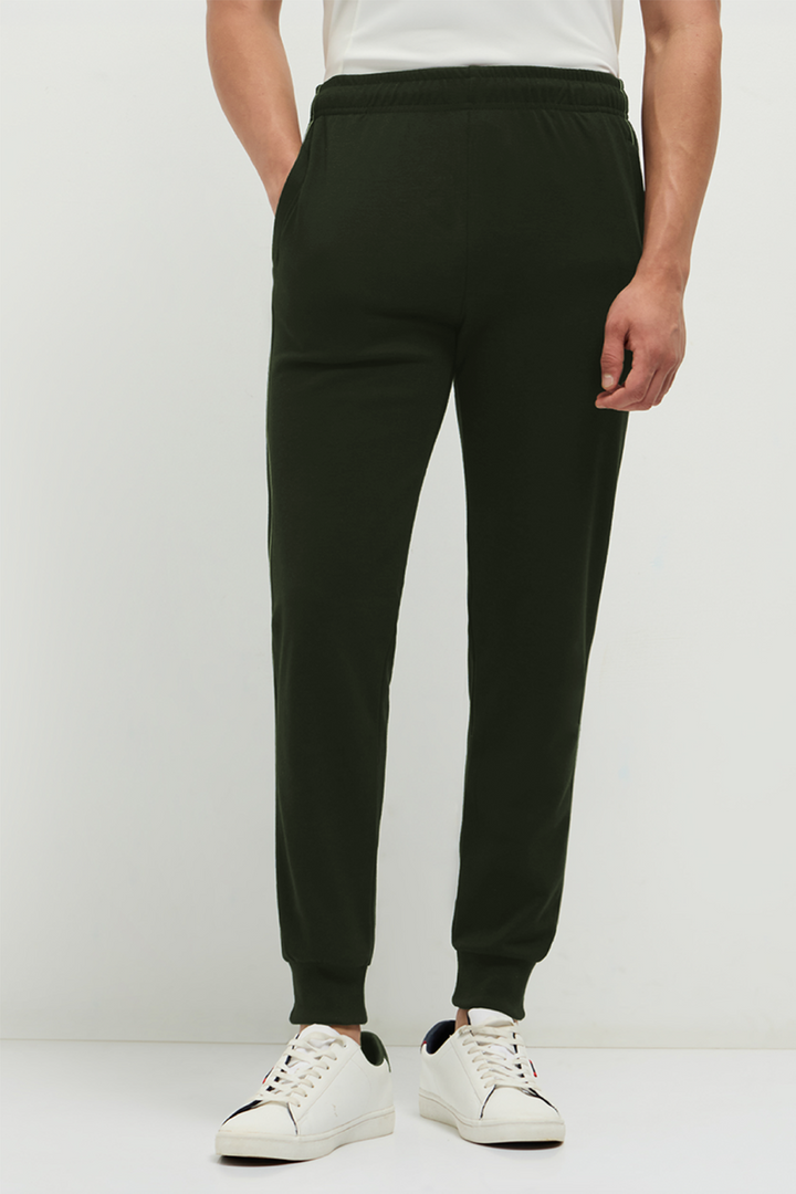 Otto Essentials Men’s Snuggo Track Joggers Green – Durable Poly Cotton
