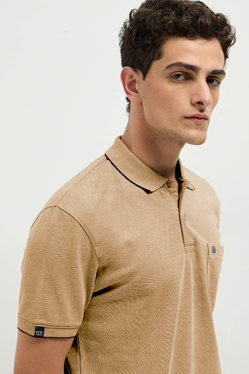 OTTO Essentials Ferro Polo T-Shirt for Men | Dual Tone Premium Dust Strom Polo Tee