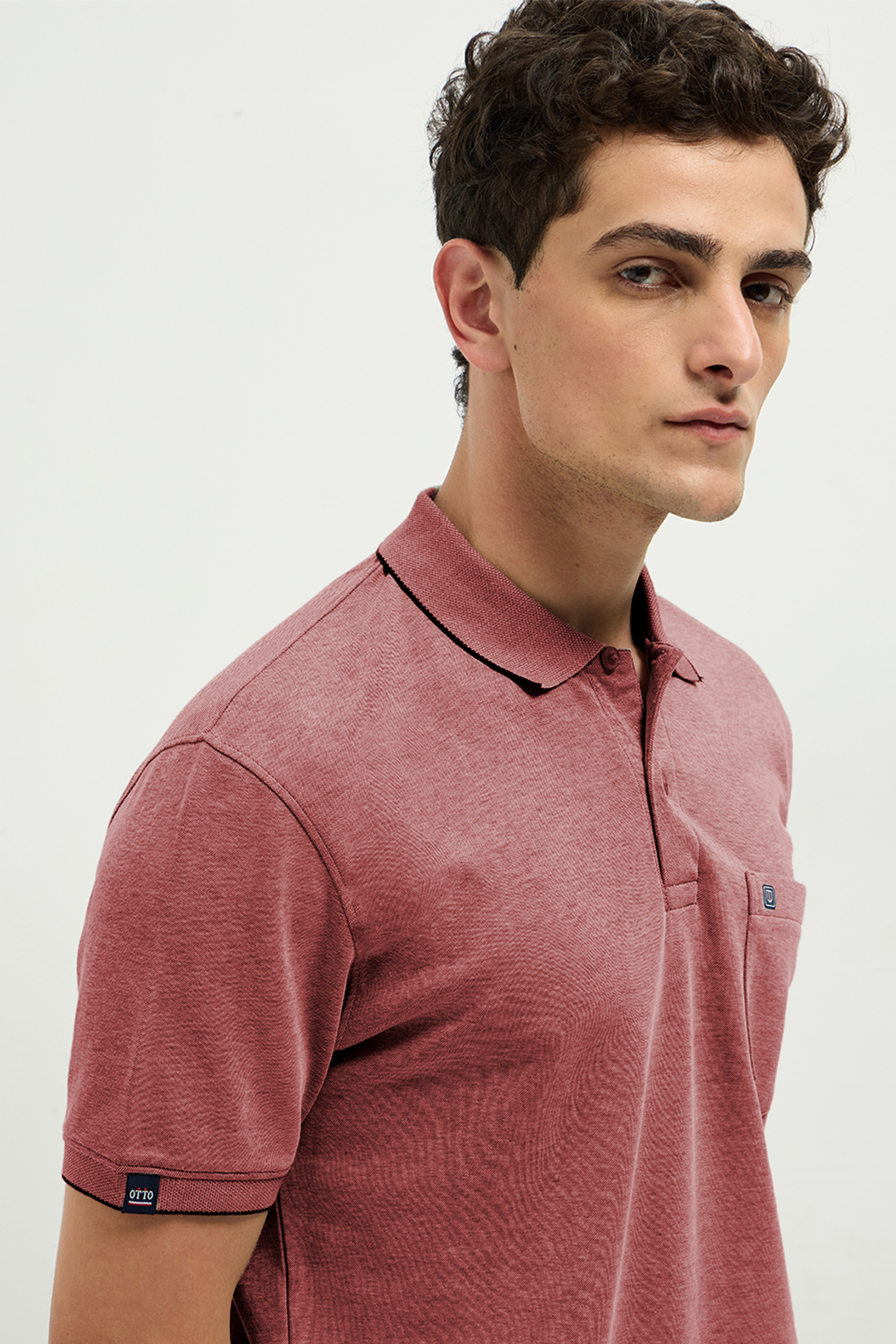 OTTO Essentials Ferro Polo T-Shirt for Men | Dual Tone Premium Pinkish Grey  Polo Tee
