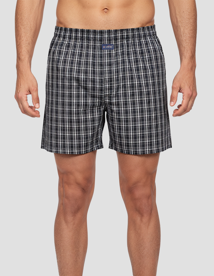 Men's  Boxer Checko BLACK AND WHITE