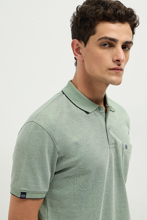 OTTO Essentials Ferro Polo T-Shirt for Men | Dual Tone Premium Summer Green Polo Tee