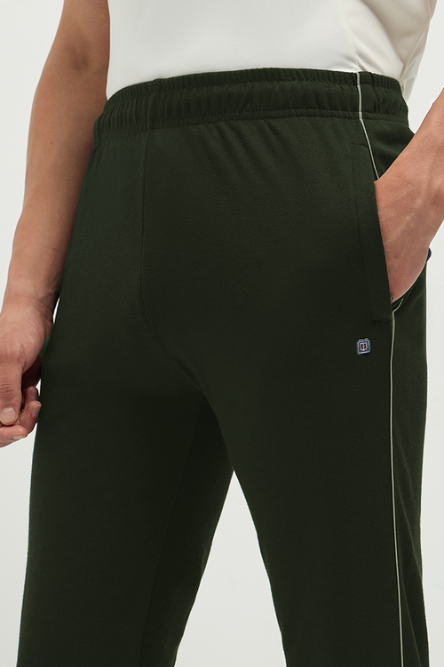 Otto Essentials Men’s Snuggo Track Joggers Green – Durable Poly Cotton