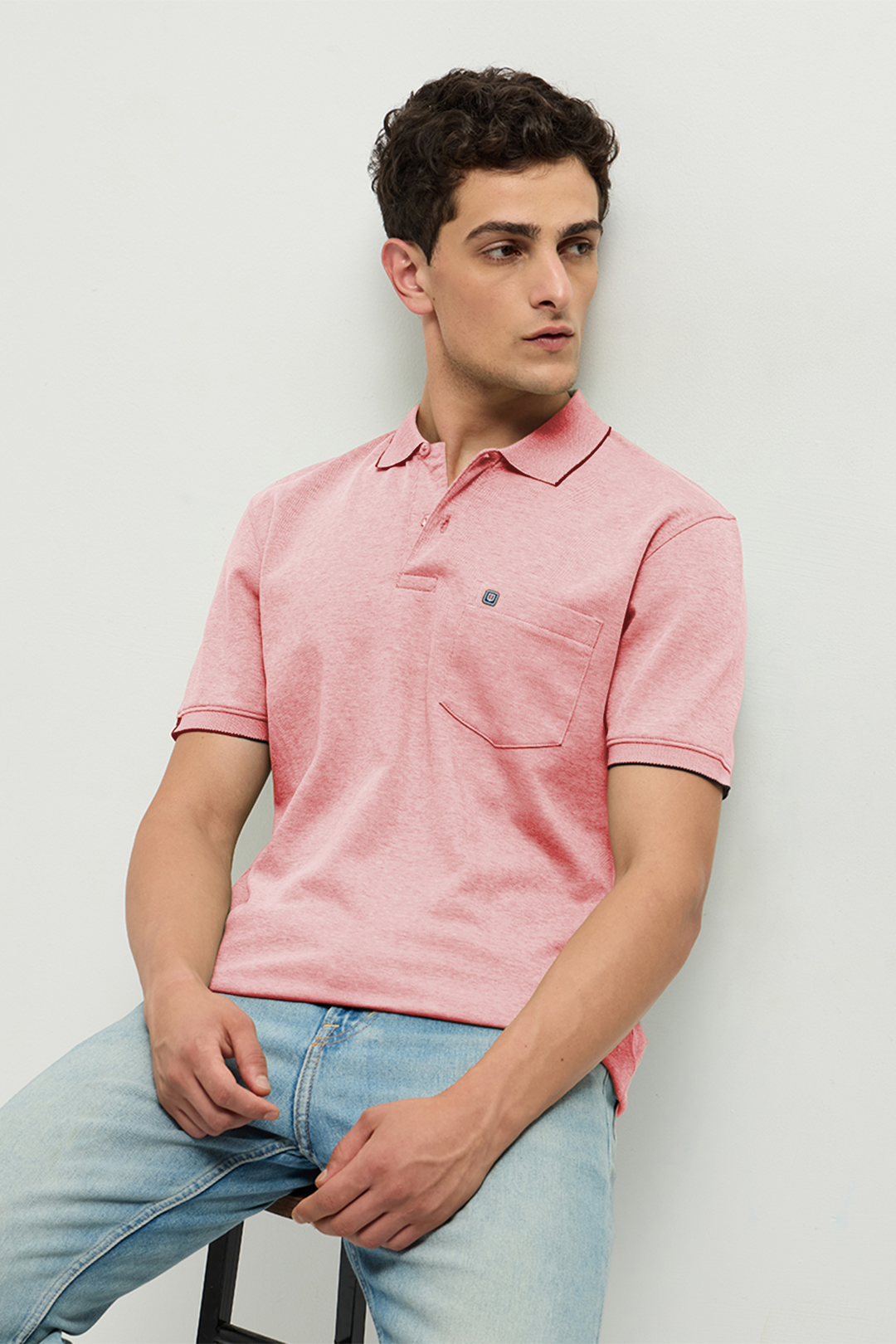 OTTO Essentials Ferro Polo T-Shirt for Men | Dual Tone Premium Blossom Polo Tee