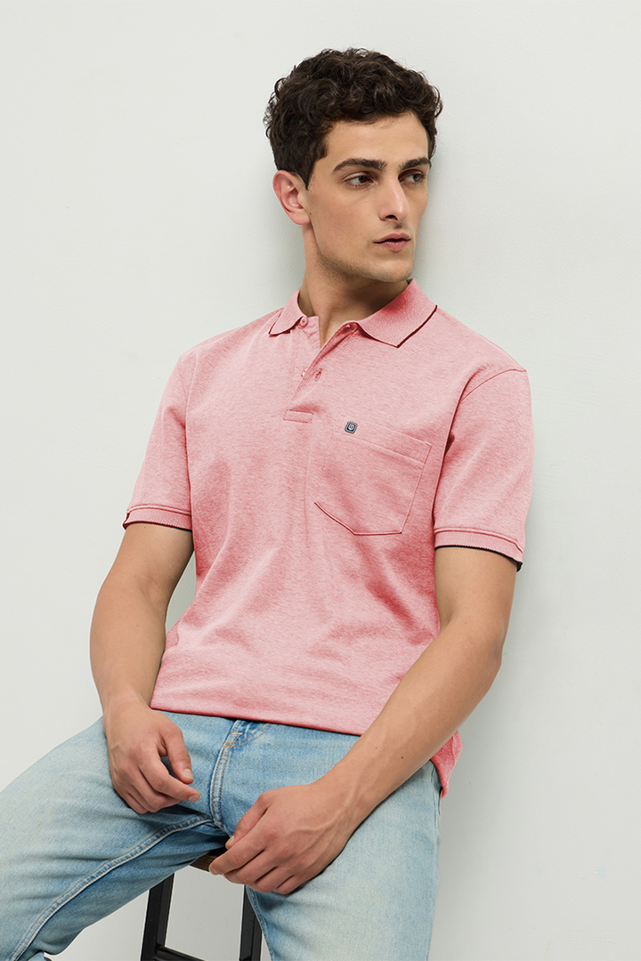 OTTO Essentials Ferro Polo T-Shirt for Men | Dual Tone Premium Blossom Polo Tee