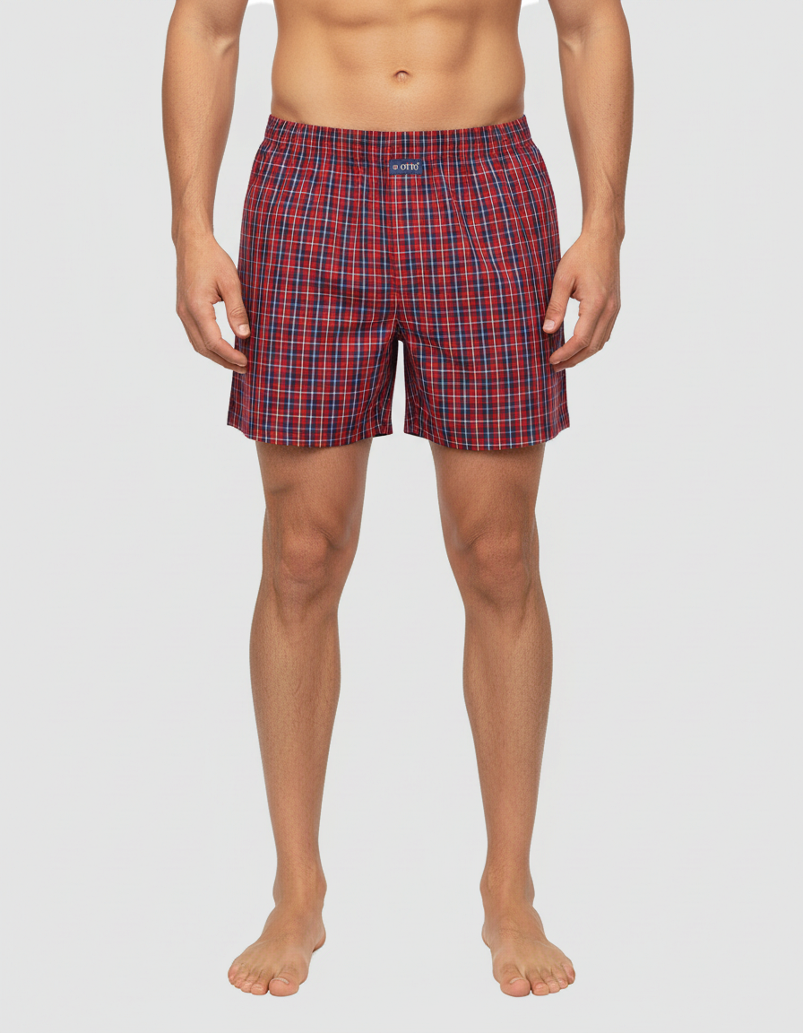 Men's  Boxer Checko  Red Multi Colour