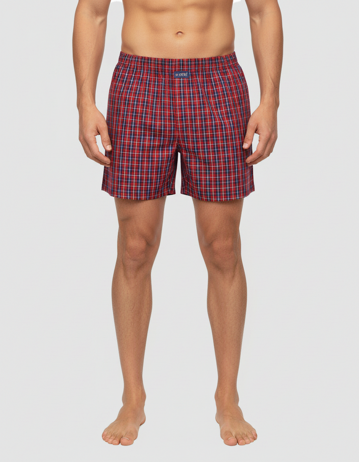 Men's  Boxer Checko  Red Multi Colour