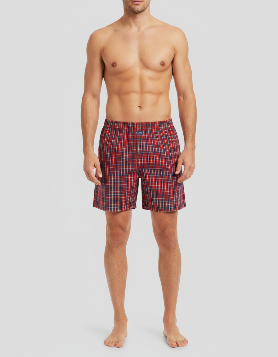 Men's  Boxer Checko  Red Multi Colour