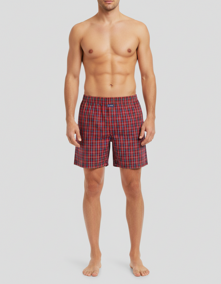 Men's  Boxer Checko  Red Multi Colour