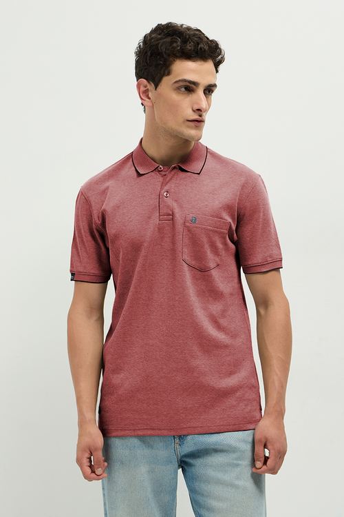 OTTO Essentials Ferro Polo T-Shirt for Men | Dual Tone Premium Pinkish Grey  Polo Tee