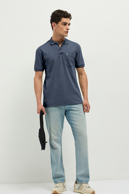 OTTO Essentials Ferro Polo T-Shirt for Men | Dual Tone Premium Ash Grey Polo Tee