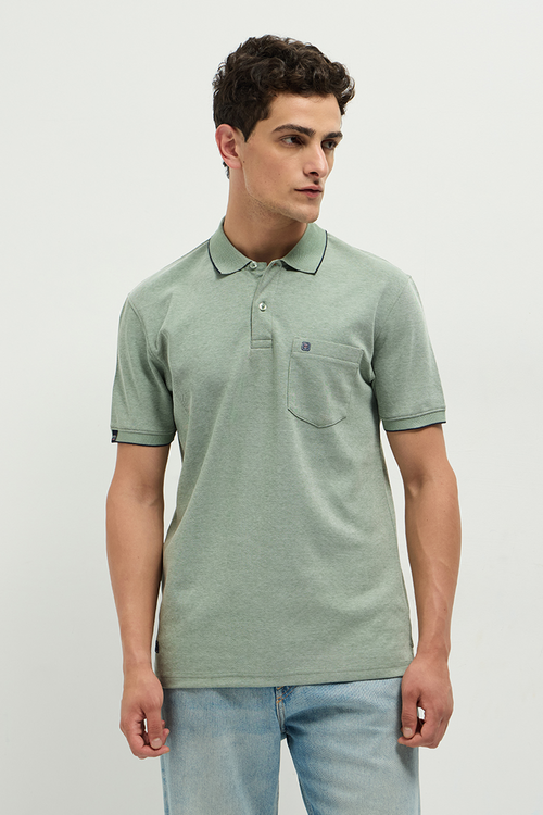 OTTO Essentials Ferro Polo T-Shirt for Men | Dual Tone Premium Summer Green Polo Tee