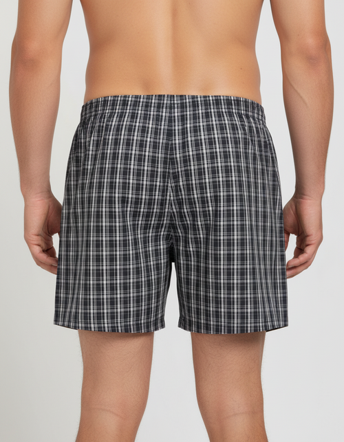 Men's  Boxer Checko BLACK AND WHITE