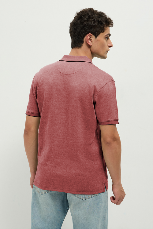 OTTO Essentials Ferro Polo T-Shirt for Men | Dual Tone Premium Pinkish Grey  Polo Tee