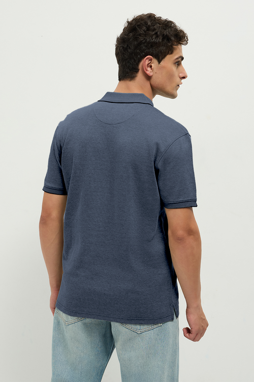 OTTO Essentials Ferro Polo T-Shirt for Men | Dual Tone Premium Ash Grey Polo Tee