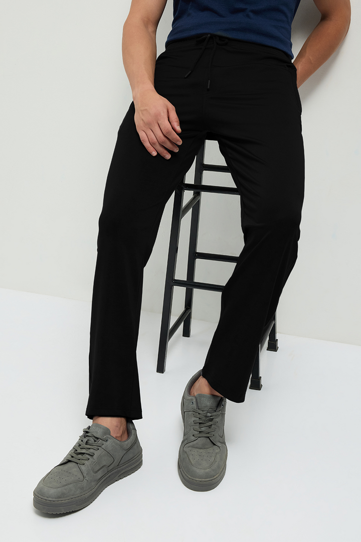 OTTO Essentials Men’s Dyno Track Pant Black – 4 Way Lycra Polyester Sports Joggers