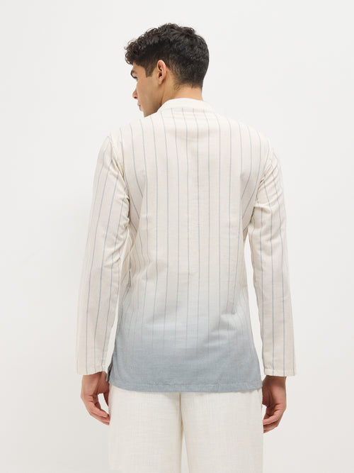 Grey Casual Stripes Kurta