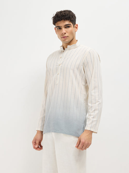 Grey Casual Stripes Kurta