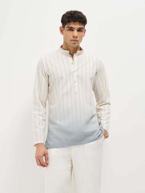 Grey Casual Stripes Kurta