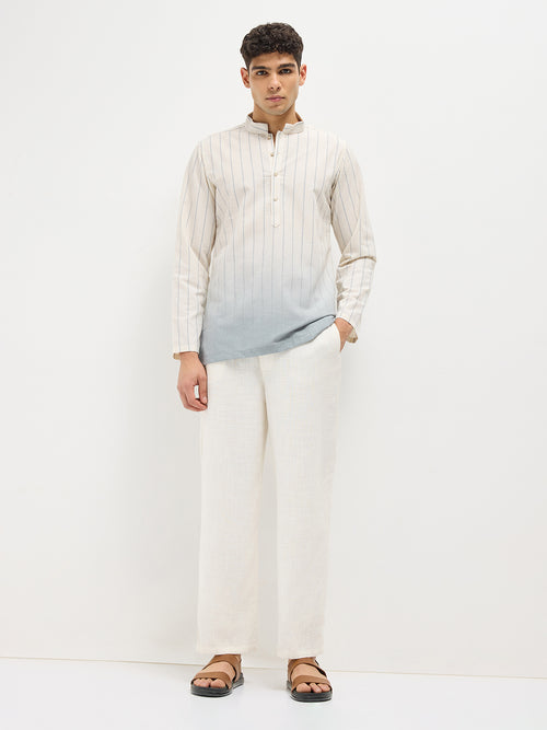 Grey Casual Stripes Kurta