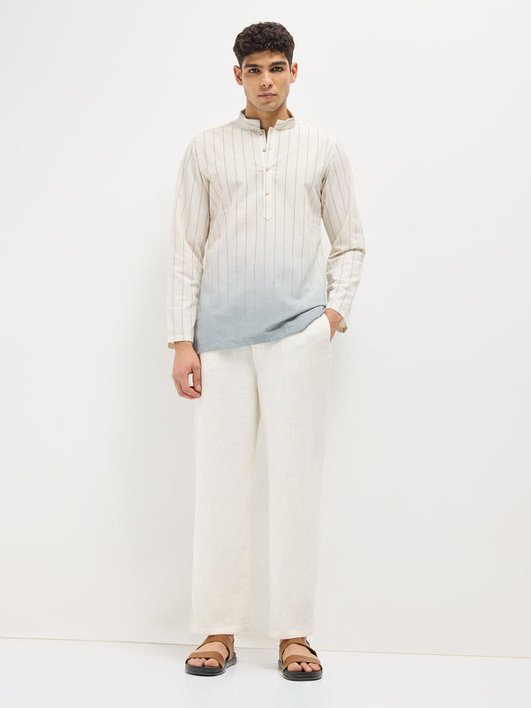 Grey Casual Stripes Kurta