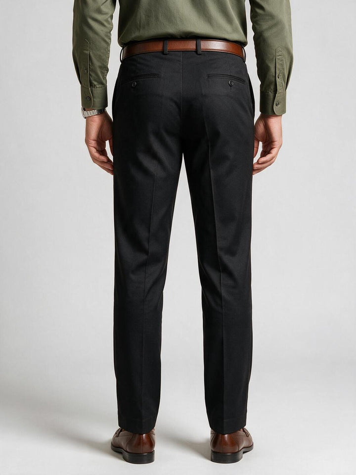 Black Solid Formal Trousers