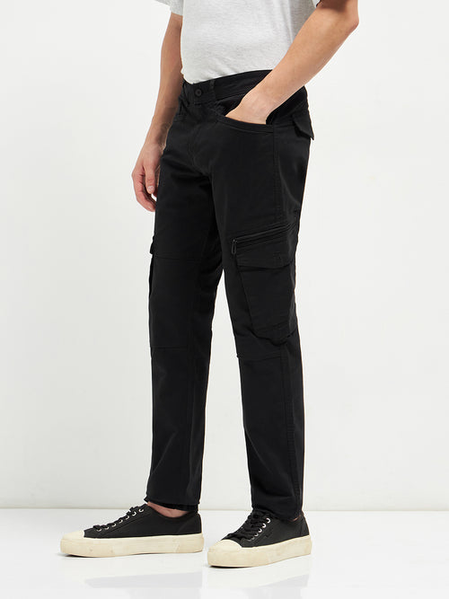 Black Casual Cargo Trouser