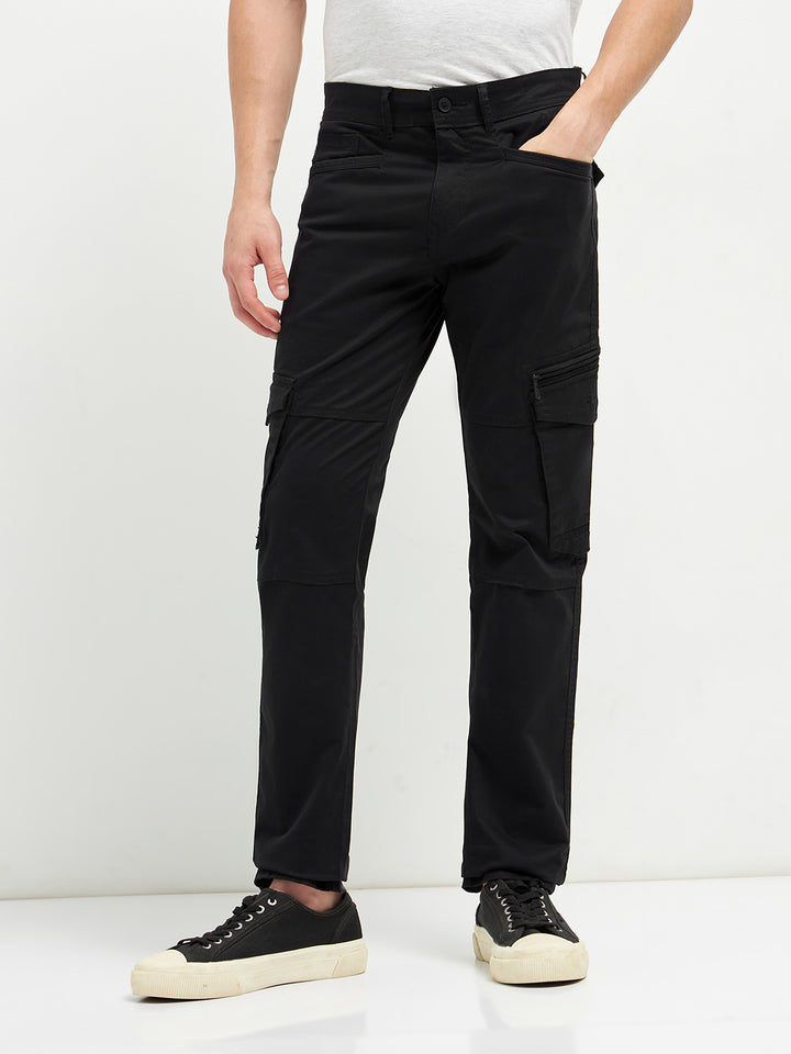 Black Casual Cargo Trouser