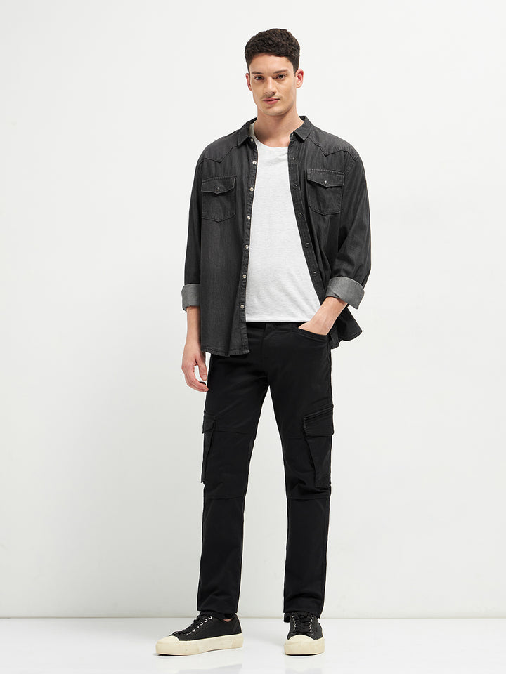 Black Casual Cargo Trouser