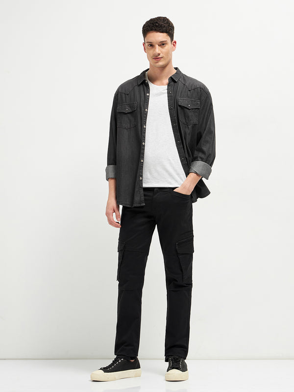 Black Casual Cargo Trouser