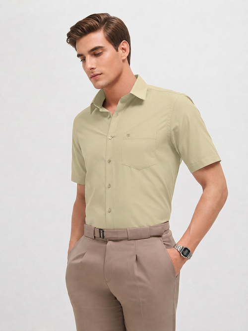 Dusty Olive Solid Formal Shirt