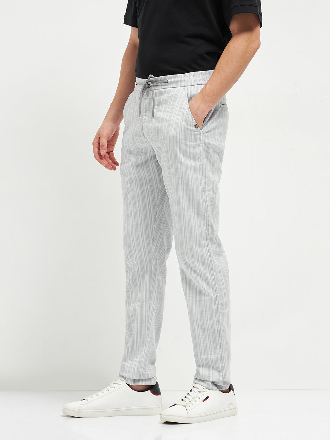 branded cotton trousers