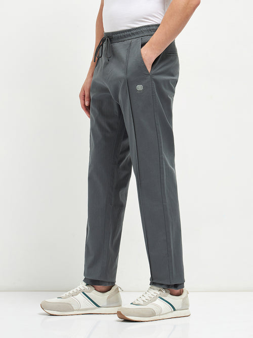 Dark Grey Stretchable Lycra Cotton Traveler Trouser