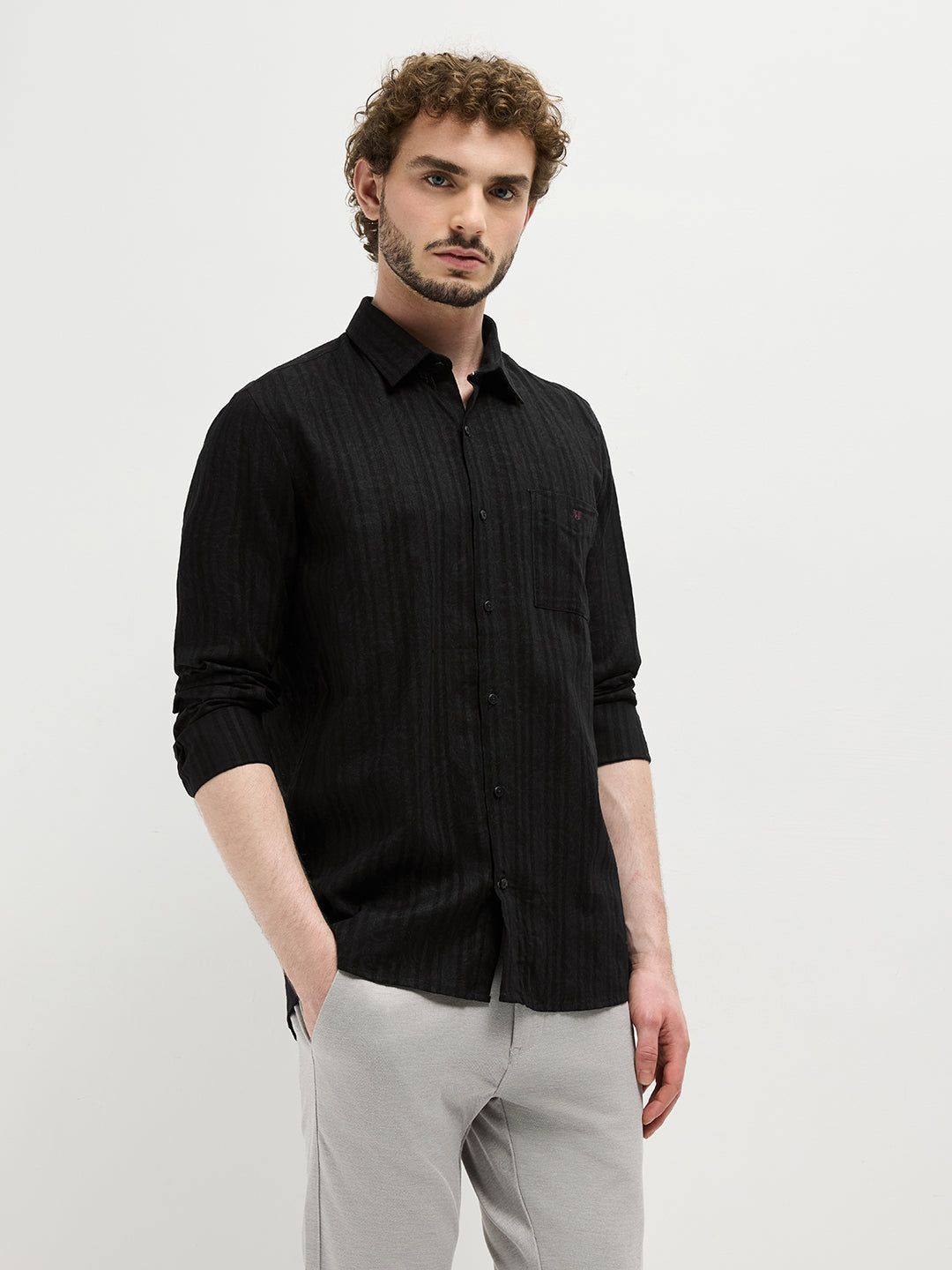 mens casual striped shirt