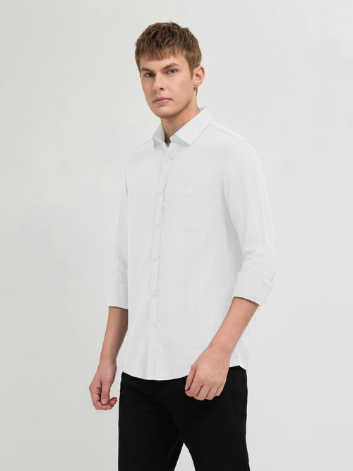 Royal White Solid Casual Shirt