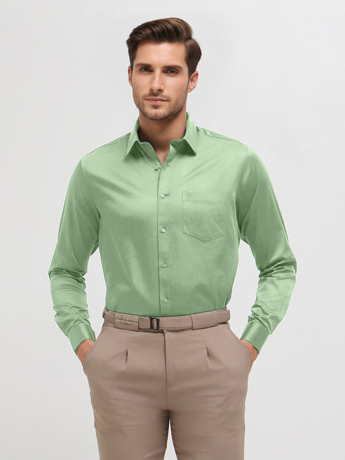 Aloe Green Solid Formal Shirt
