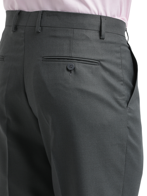 Grey Twill Stretch Formal Trousers