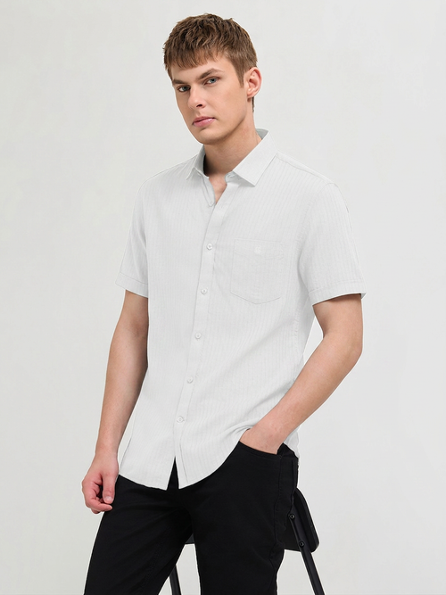 Royal White Solid Casual Shirt