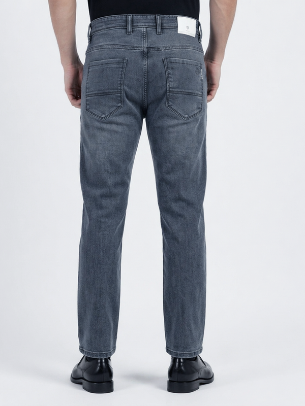 Steel Blue Grey Faded Denim Trousers