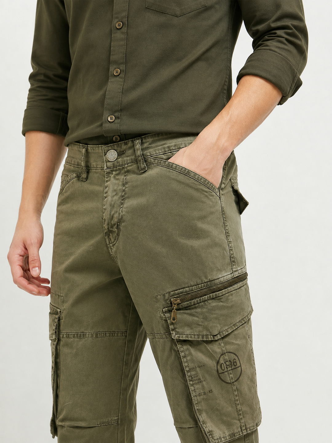 Khaki Olive Casual Cargo Trouser
