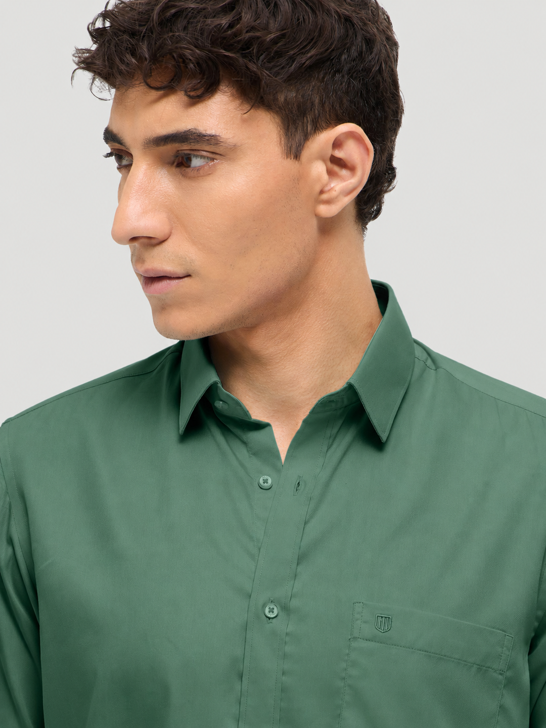 Light Green Solid Formal Shirt