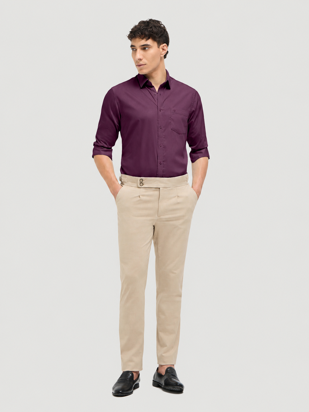 Purple Solid Formal Shirt