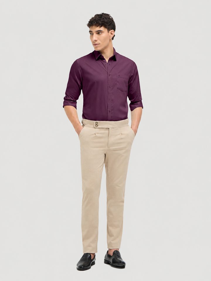 Purple Solid Formal Shirt