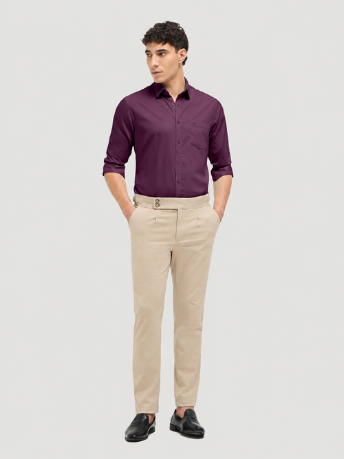 Purple Solid Formal Shirt