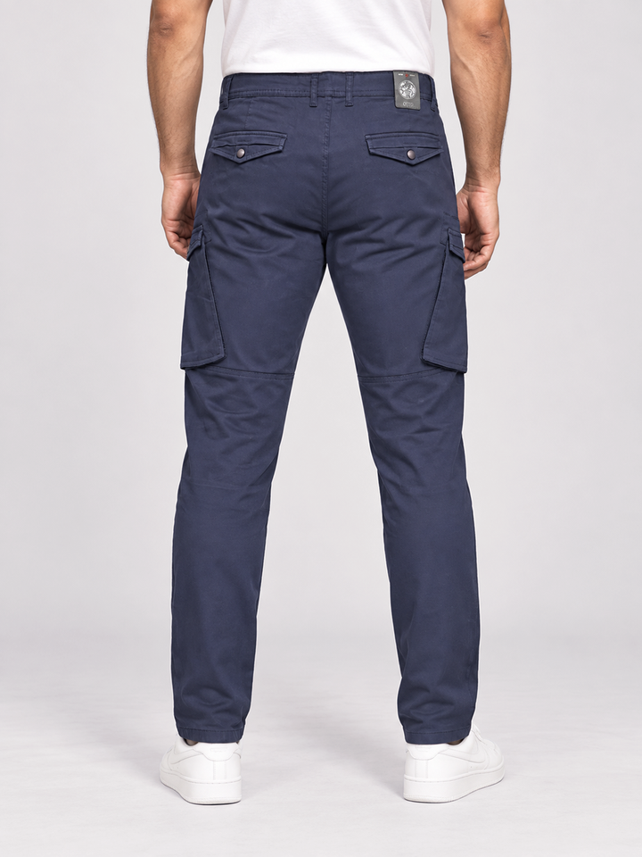 Smokey Blue Grey Casual Cargo Trousers