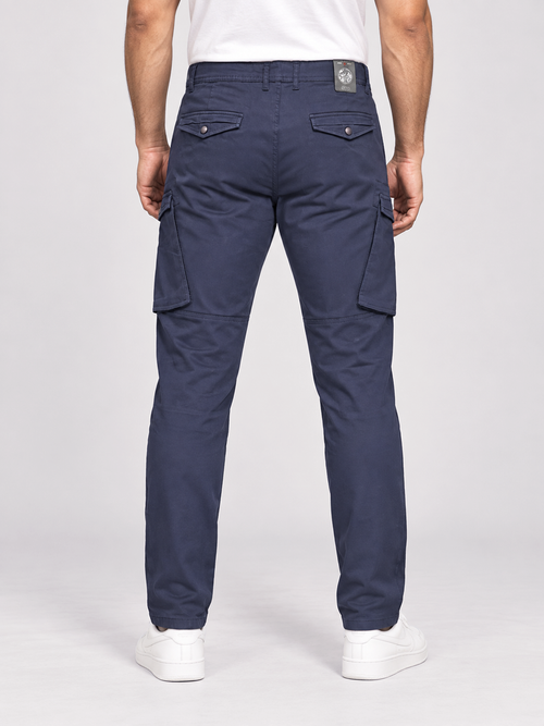 Smokey Blue Grey Casual Cargo Trousers