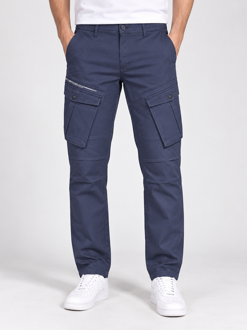 Smokey Blue Grey Casual Cargo Trousers