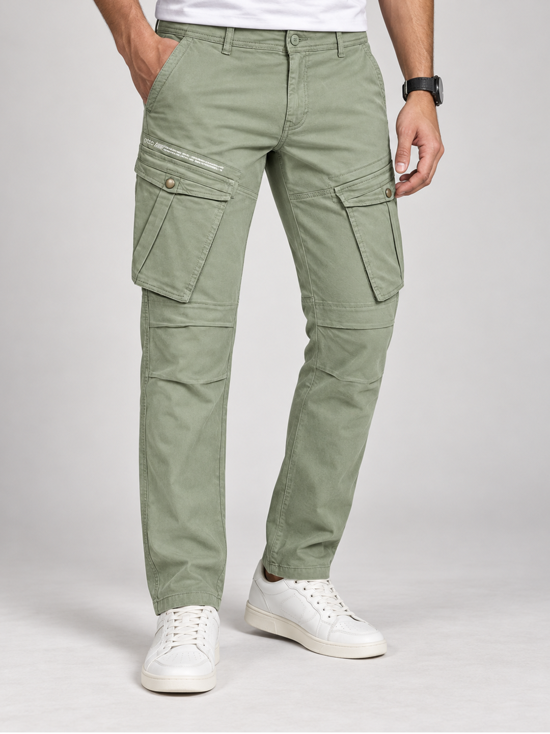 Pista Olive Casual Cargo Trousers