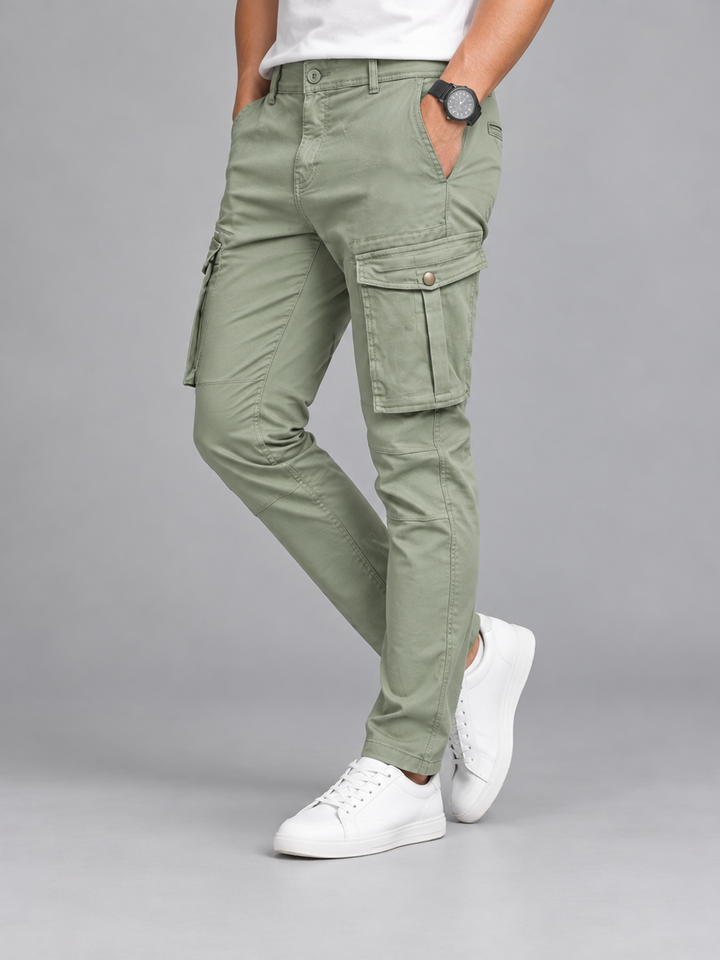 Pista Olive Casual Cargo Trousers