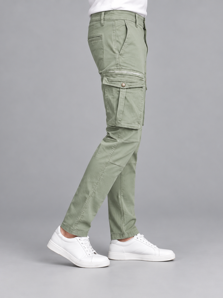 Pista Olive Casual Cargo Trousers