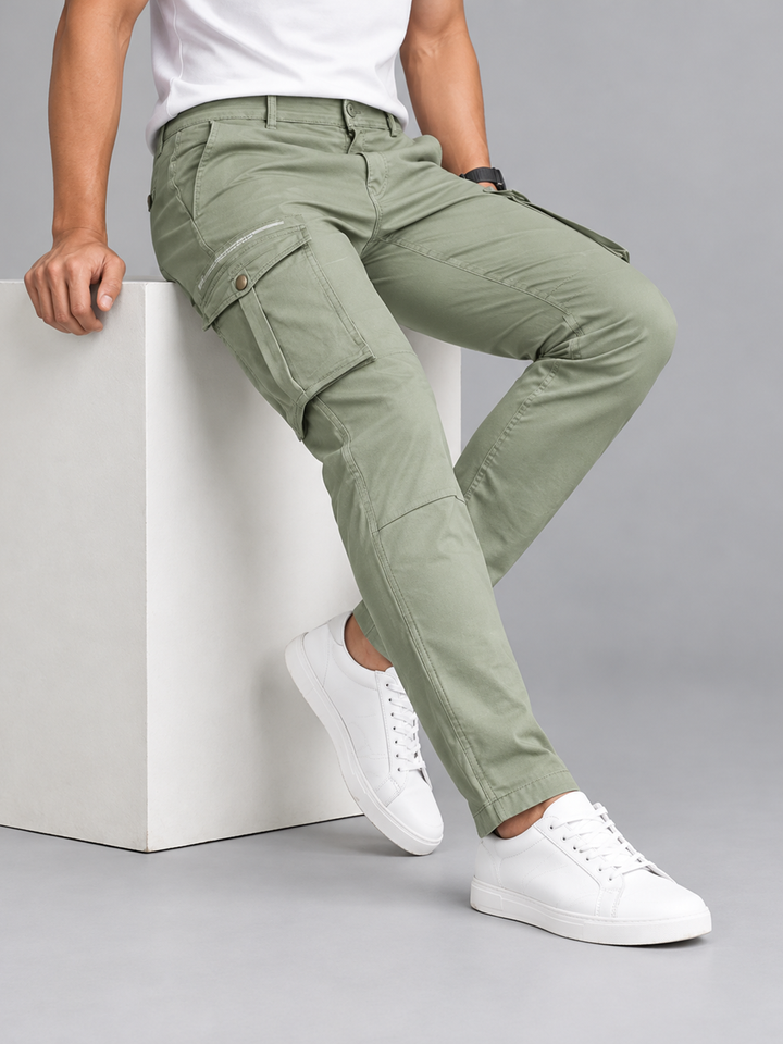Pista Olive Casual Cargo Trousers